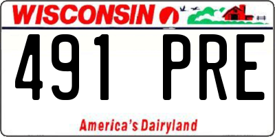 WI license plate 491PRE