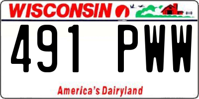 WI license plate 491PWW
