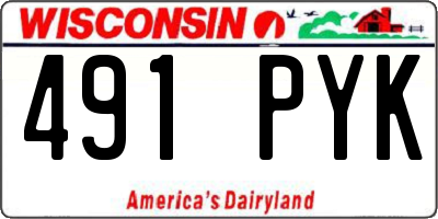 WI license plate 491PYK