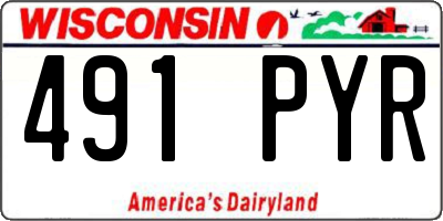 WI license plate 491PYR