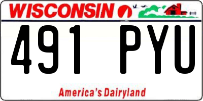 WI license plate 491PYU