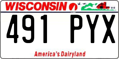 WI license plate 491PYX