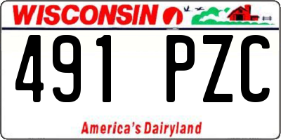 WI license plate 491PZC
