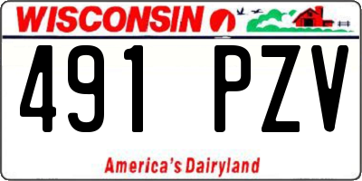 WI license plate 491PZV