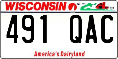 WI license plate 491QAC