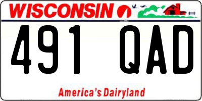 WI license plate 491QAD