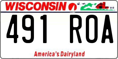WI license plate 491ROA
