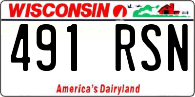 WI license plate 491RSN