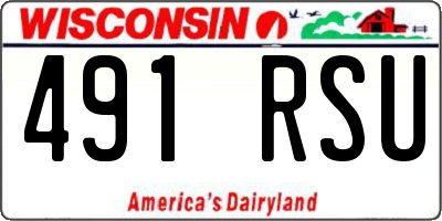 WI license plate 491RSU