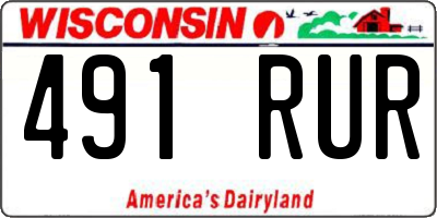WI license plate 491RUR
