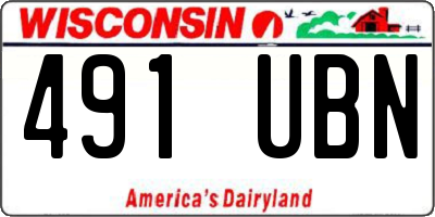 WI license plate 491UBN