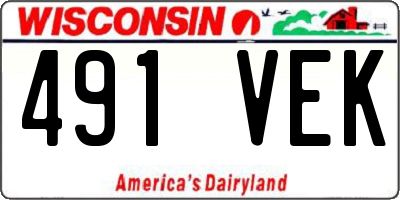 WI license plate 491VEK