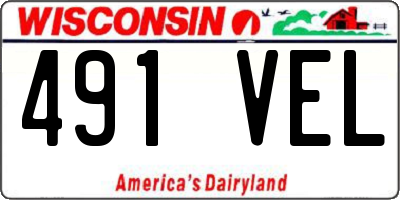 WI license plate 491VEL