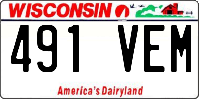 WI license plate 491VEM