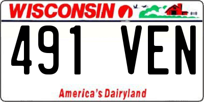 WI license plate 491VEN