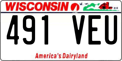 WI license plate 491VEU