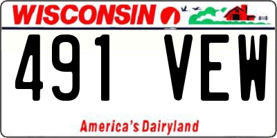 WI license plate 491VEW