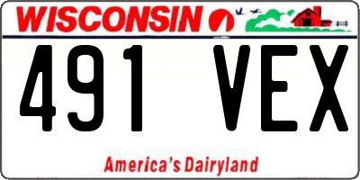 WI license plate 491VEX