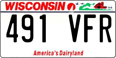 WI license plate 491VFR
