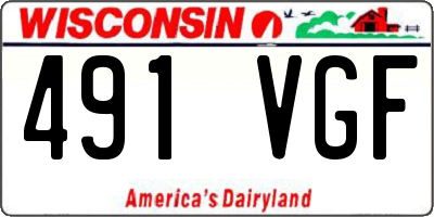 WI license plate 491VGF