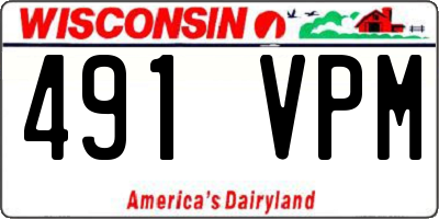 WI license plate 491VPM