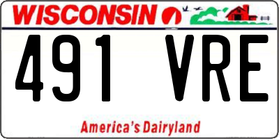WI license plate 491VRE
