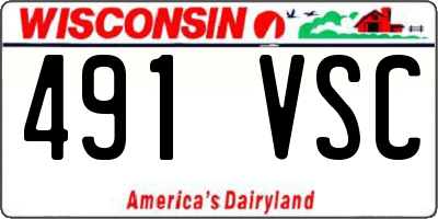 WI license plate 491VSC
