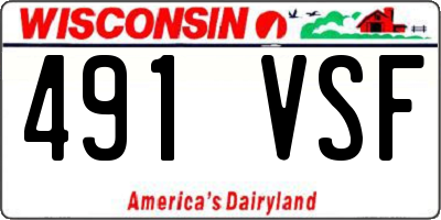 WI license plate 491VSF