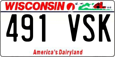 WI license plate 491VSK