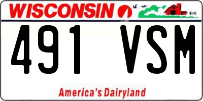 WI license plate 491VSM