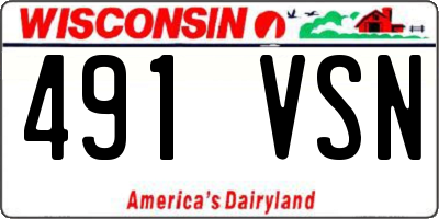 WI license plate 491VSN