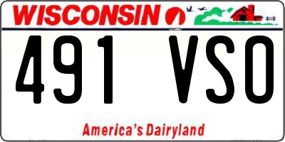 WI license plate 491VSO