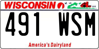 WI license plate 491WSM
