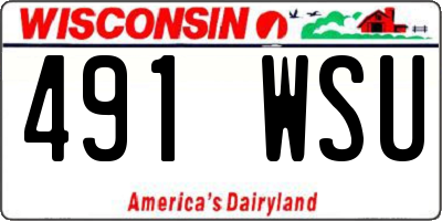 WI license plate 491WSU