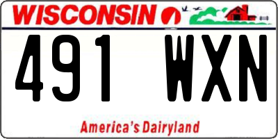 WI license plate 491WXN