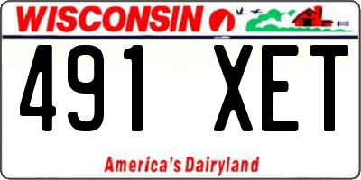 WI license plate 491XET
