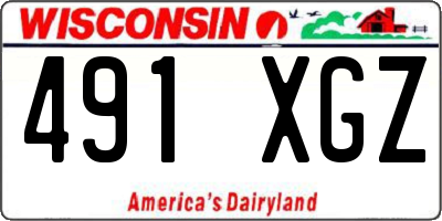 WI license plate 491XGZ