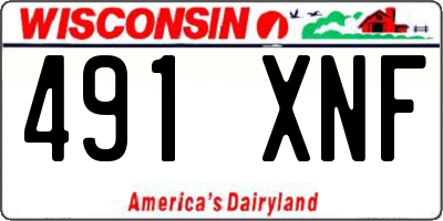 WI license plate 491XNF