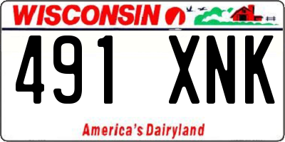 WI license plate 491XNK