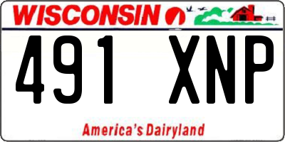 WI license plate 491XNP