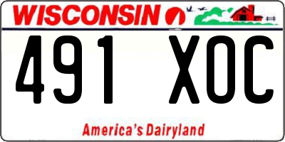 WI license plate 491XOC