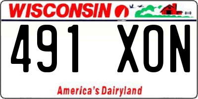 WI license plate 491XON