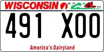 WI license plate 491XOO