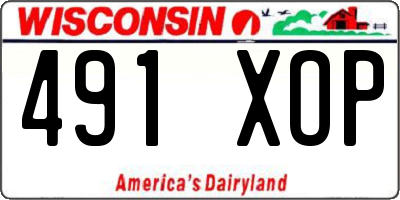 WI license plate 491XOP