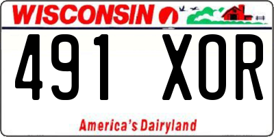 WI license plate 491XOR