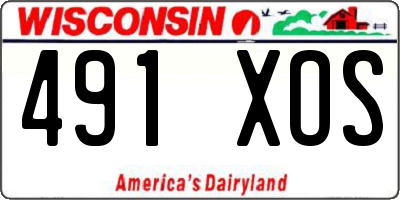 WI license plate 491XOS