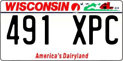 WI license plate 491XPC