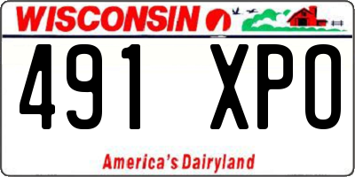 WI license plate 491XPO