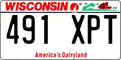 WI license plate 491XPT