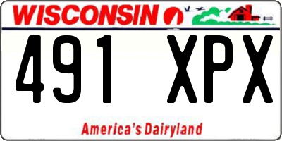 WI license plate 491XPX